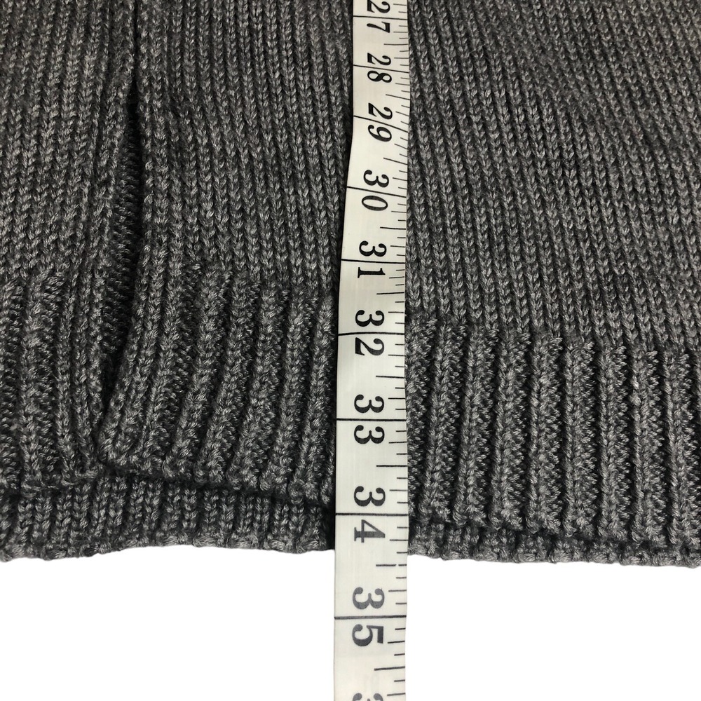Coldwater Creek Longline Sweater Womens L Gray Zip Mock Neck Tunic Wool Blend - Picture 11 of 13
